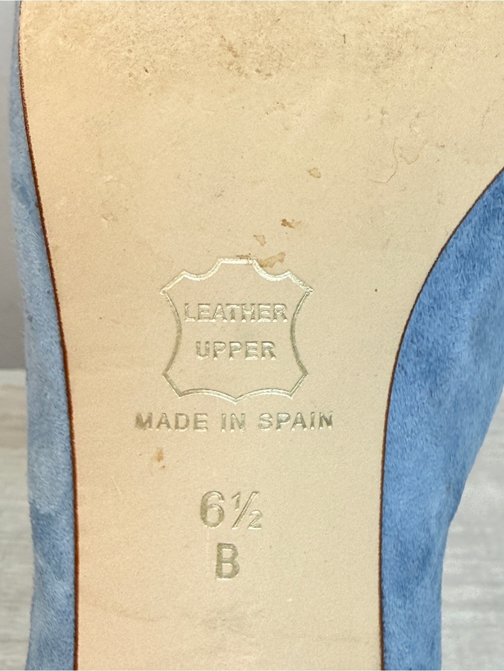 French Sole fs/ny light blue suede black block heel size 6 - Picture 10 of 12